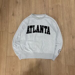 Gray Crewneck Sweater with Atlanta Text
